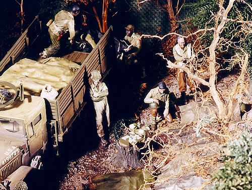 Dogtags were cut from foil and personal effects bags were made from putty.